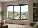 Wide 3-Panel Aluminum Sliding Window | H600 x W2100