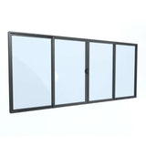 4-Panel Sliding Door with Central Opening | H2400 x W3000