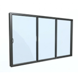 Heavy-Duty 3-Panel Aluminum Sliding Stacker Window | H900 x W2100
