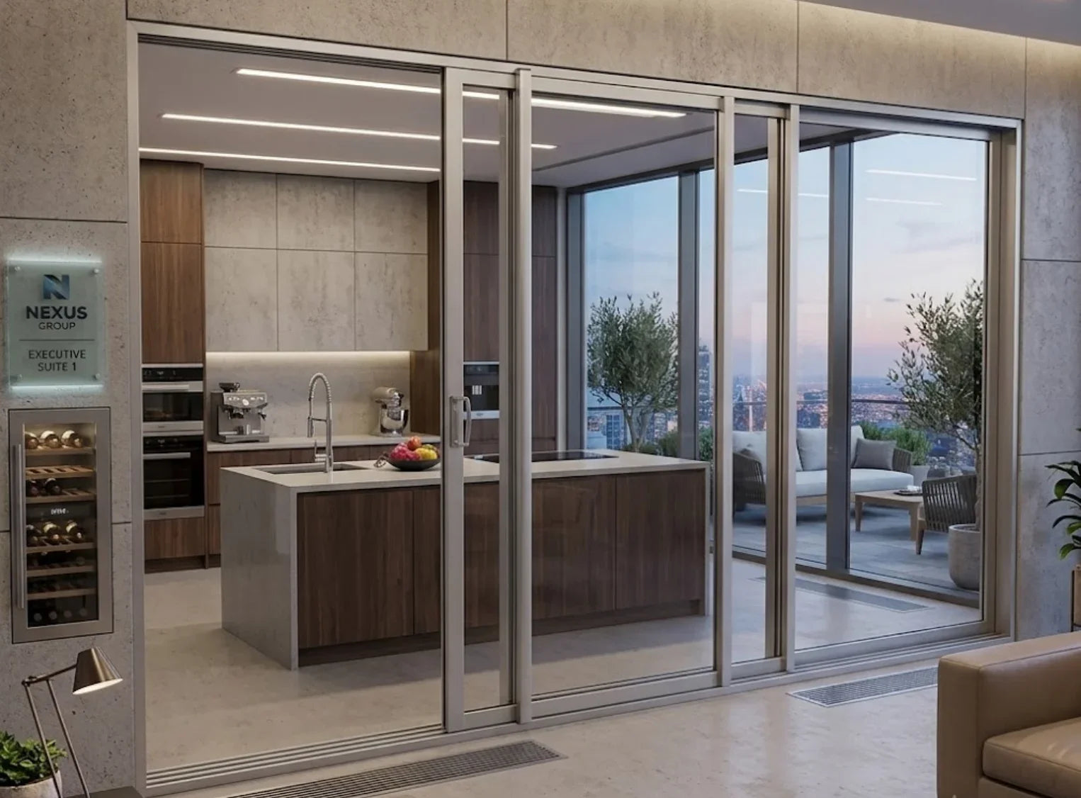 Three-Panel Sliding Door | H2100 x W2400
