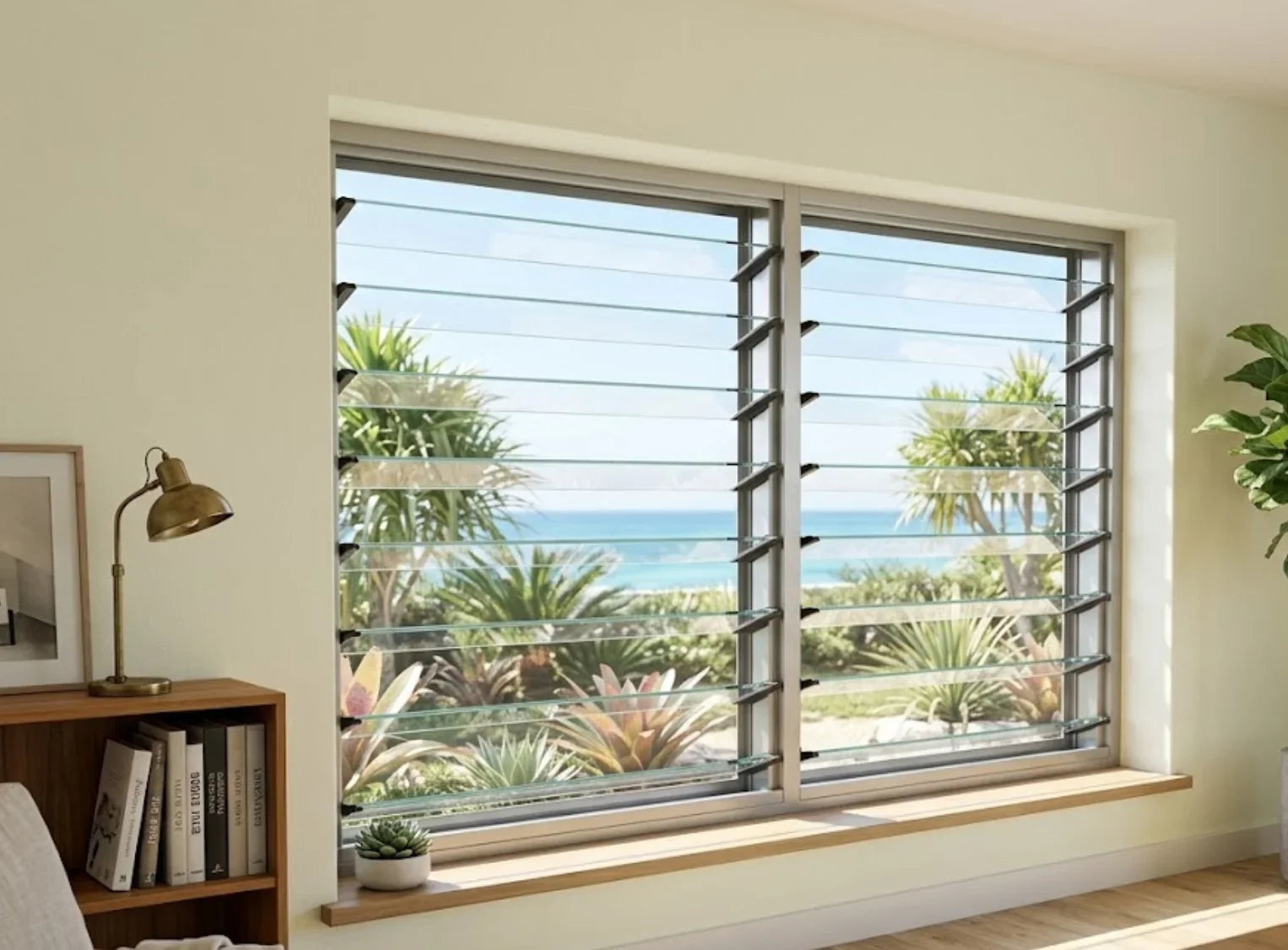 Premium Double Louvre Window | H1785 x W1800