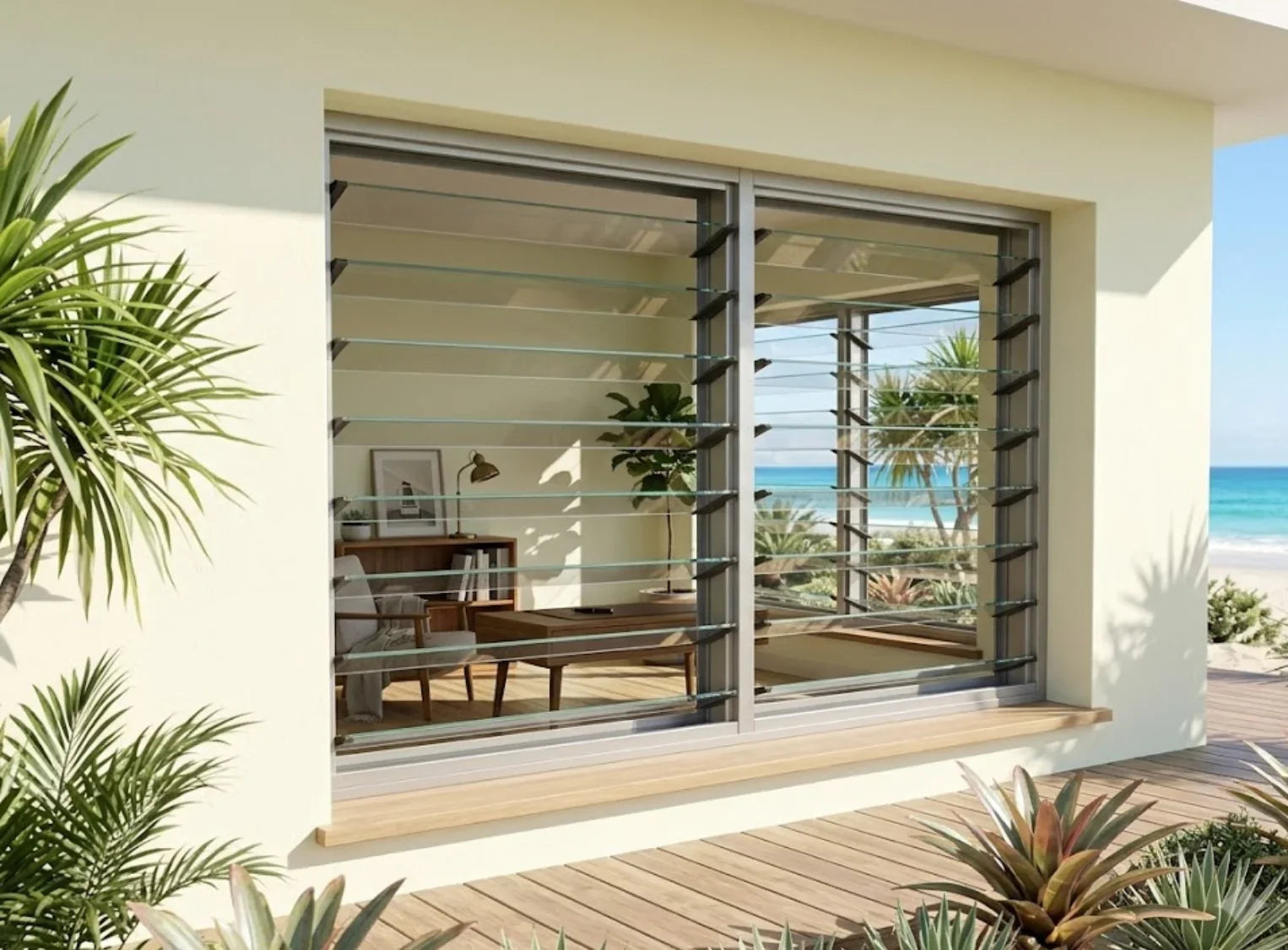 Premium Double Louvre Window | H2065 x W1200