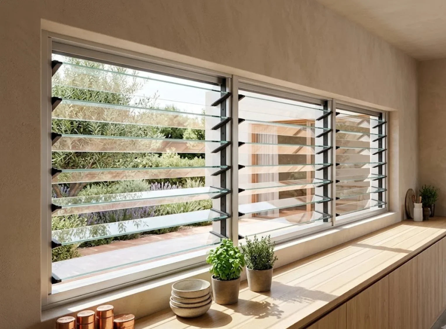 Premium Triple Louvre Window | H2065 x W2400