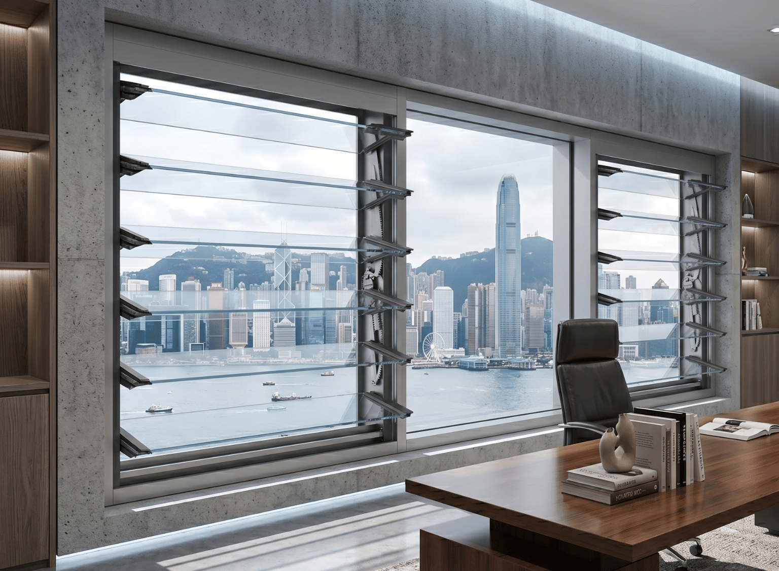Low-Profile Multi-Bay Louvre & Fixed Window | H805 x W1800
