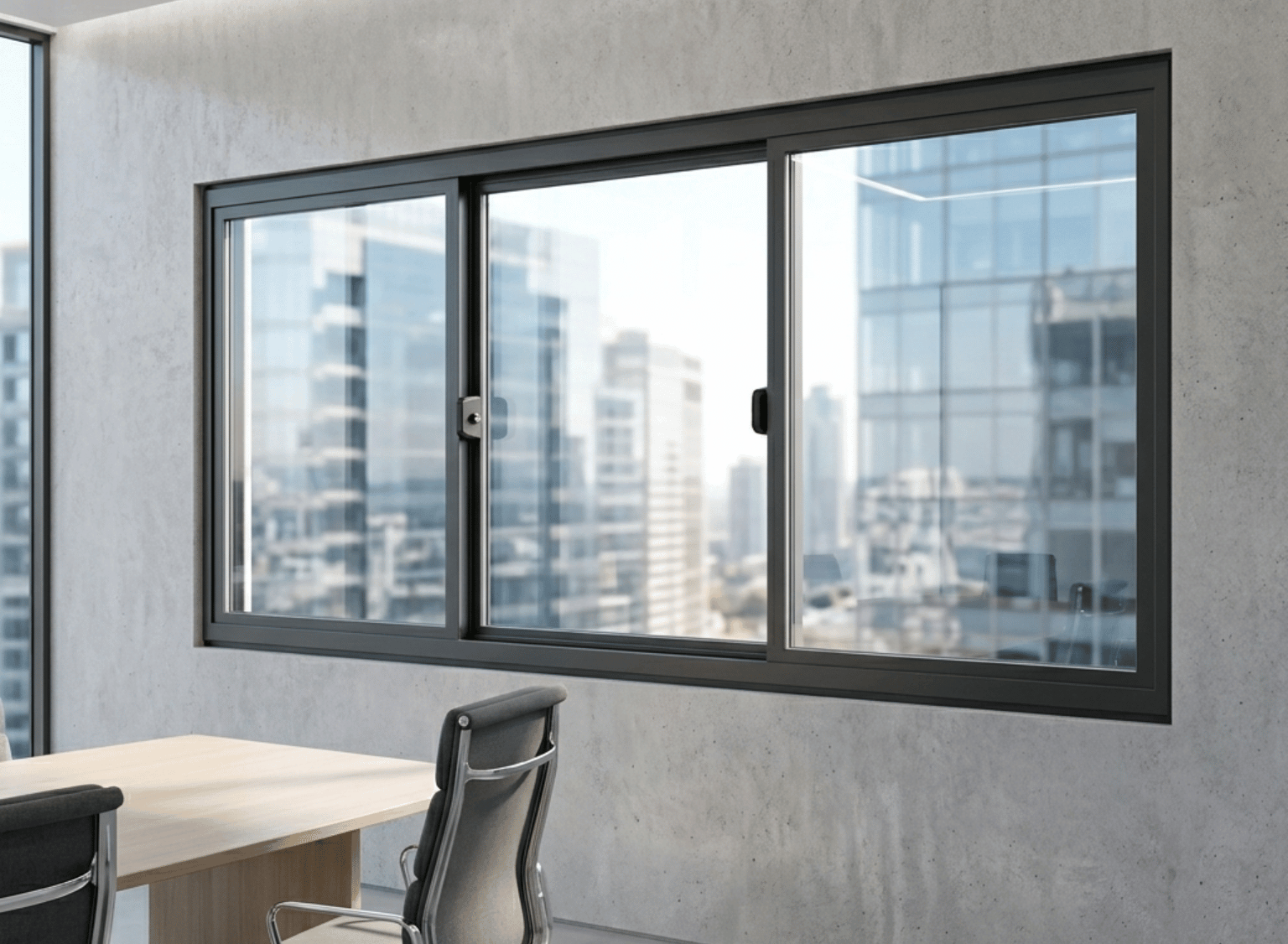 3-Panel Aluminum Sliding Window | H600 x W1200