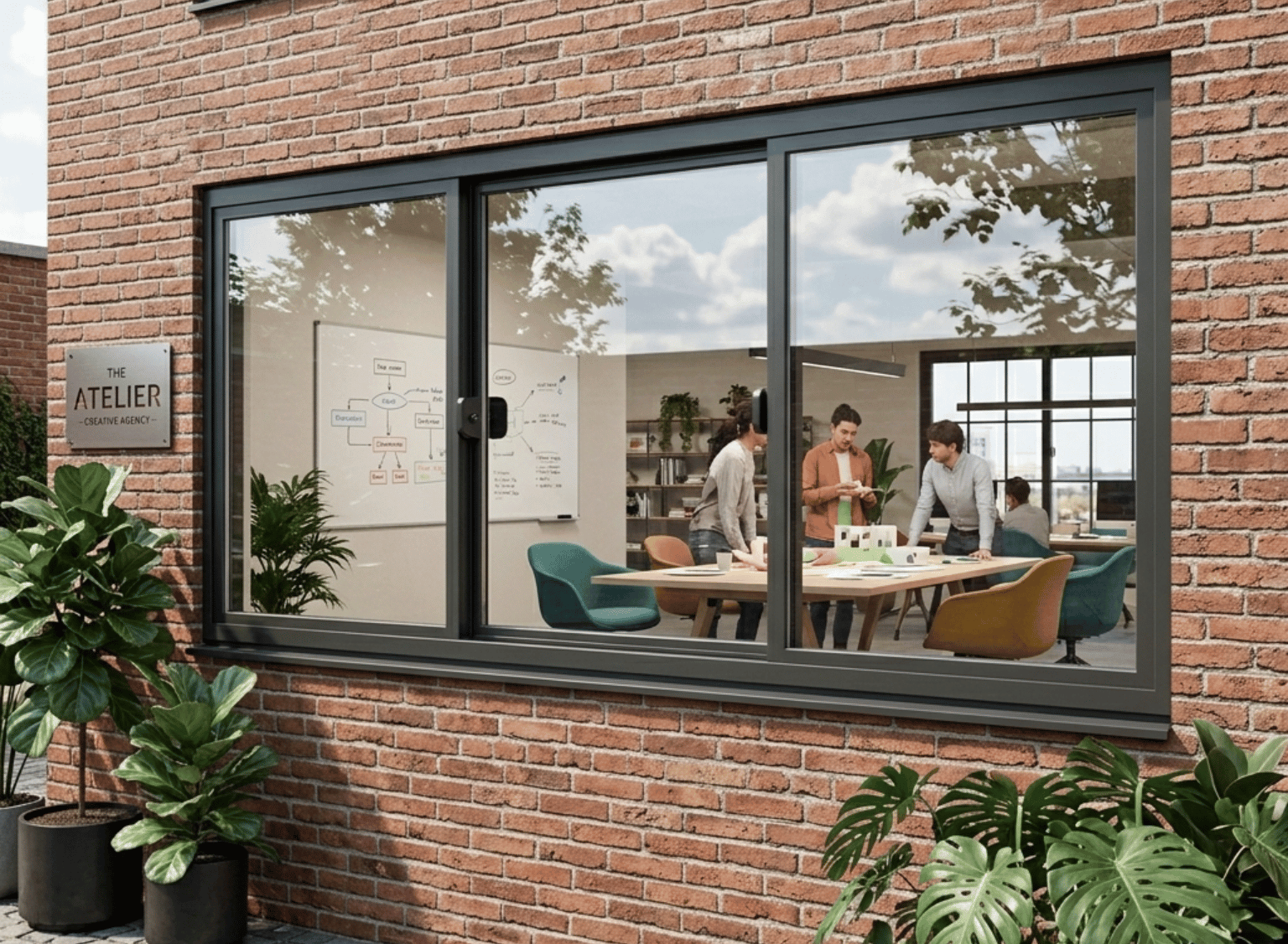 Wide 3-Panel Aluminum Sliding Window | H600 x W1800
