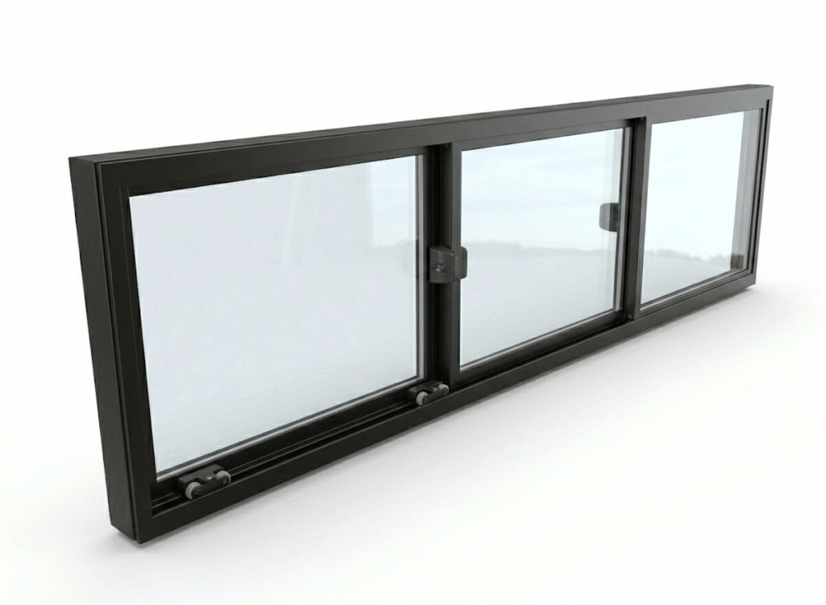 Panoramic 3-Panel Aluminum Sliding Window | H1200 x W2400