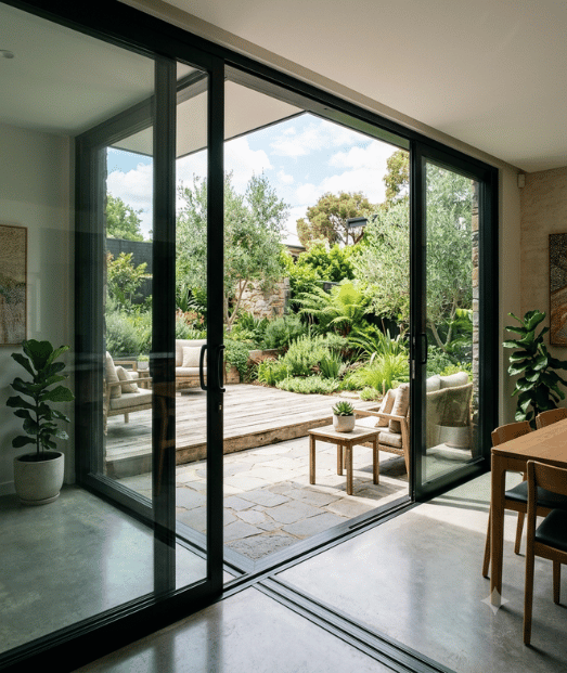 Premium 4-Panel Sliding Door with Central Opening | H2100 x W2800