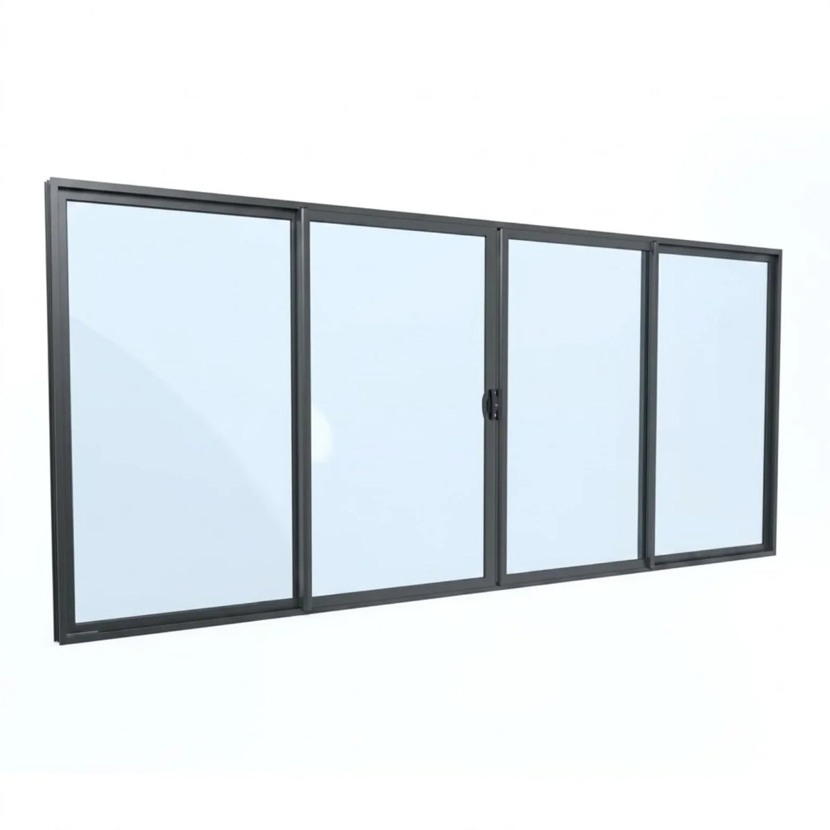 4-Panel Sliding Door with Central Opening | H2400 x W3000